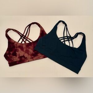 2 Victoria’s Secret Strappy Racerback Light Impact Sports Bras | Size Medium